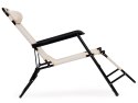 Leżak ogrodowy z zagłówkiem składana konstrukcja beżowy MultiGarden MultiGarden