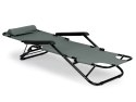 Leżak ogrodowy z zagłówkiem składana konstrukcja szary MultiGarden MultiGarden