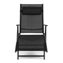 Leżak plażowy ogrodowy składany leżanka regulacja oparcia stalowa konstrukcja czarny MultiGarden MultiGarden