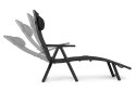 Leżak plażowy ogrodowy składany leżanka regulacja oparcia stalowa konstrukcja czarny MultiGarden MultiGarden