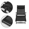 Leżak plażowy ogrodowy składany leżanka regulacja oparcia stalowa konstrukcja czarny MultiGarden MultiGarden