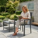 Zestaw 2 krzeseł ogrodowych na taras balkon stal HDPE szare MultiGarden MultiGarden