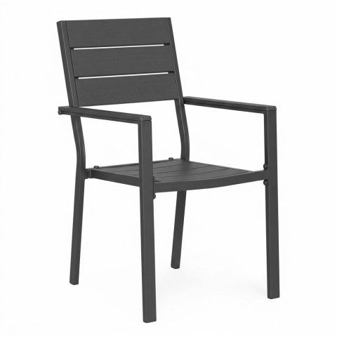 Zestaw 2 krzeseł ogrodowych na taras balkon stal HDPE szare MultiGarden MultiGarden
