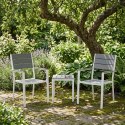 Zestaw 2 krzeseł ogrodowych na taras balkon stal HDPE szare białe MultiGarden MultiGarden