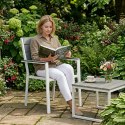 Zestaw 2 krzeseł ogrodowych na taras balkon stal HDPE szare białe MultiGarden MultiGarden
