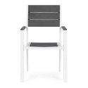 Zestaw 2 krzeseł ogrodowych na taras balkon stal HDPE szare białe MultiGarden MultiGarden