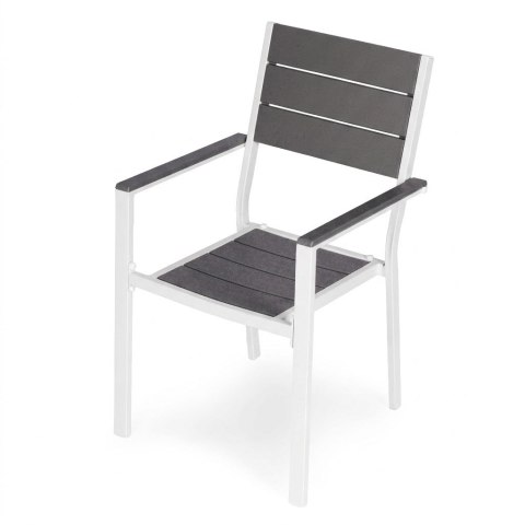 Zestaw 2 krzeseł ogrodowych na taras balkon stal HDPE szare białe MultiGarden MultiGarden