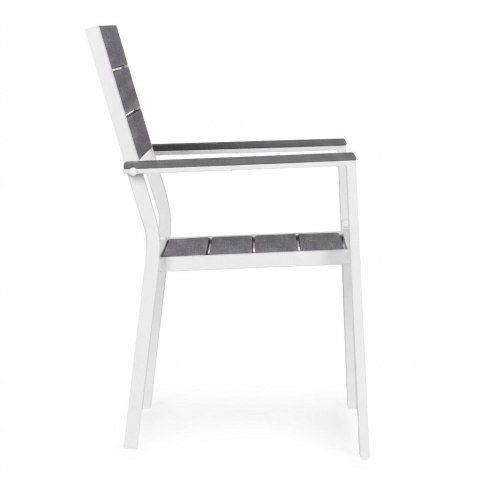 Zestaw 2 krzeseł ogrodowych na taras balkon stal HDPE szare białe MultiGarden MultiGarden