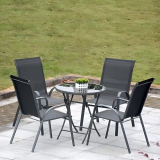 Zestaw komplet 2 krzeseł ogrodowych na taras balkon szare MultiGarden MultiGarden