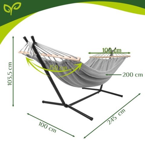 Hamak ogrodowy 200x150cm Gardlov ze stelażem 27293 ISO TRADE