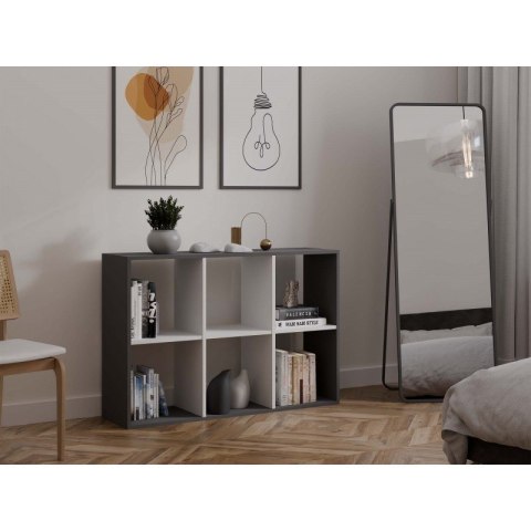 REGAŁ MALAX 2X3 ANTRACYT/BIEL TOP E SHOP