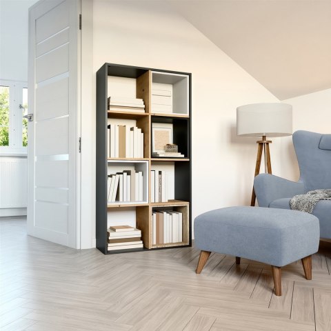 REGAŁ MALAX 2X4 ANTRACYT/ARTISAN TOP E SHOP