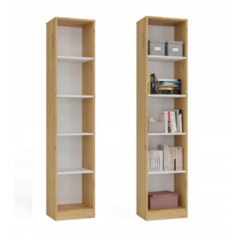 REGAŁ NA KSIĄŻKI 40 CM ARTISAN/BIEL TOP E SHOP