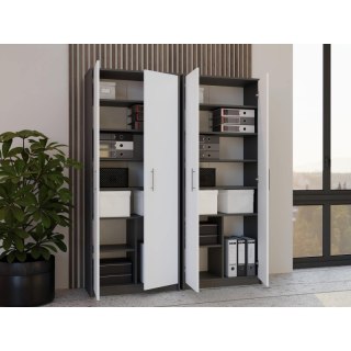 REGAŁ ZAMKNIETY OLIV 2D ANTRACYT/BIEL KOMPLET TOP E SHOP