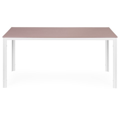 Stół ogrodowy 6-osobowy 156x78 cm polywood meble na taras beżowe białe MultiGarden MultiGarden