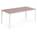 Stół ogrodowy 6-osobowy 156x78 cm polywood meble na taras beżowe białe MultiGarden MultiGarden