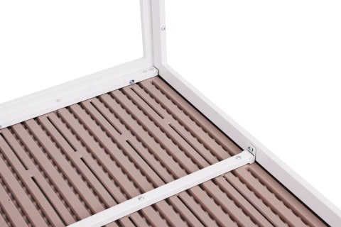 Stół ogrodowy 6-osobowy 156x78 cm polywood meble na taras beżowe białe MultiGarden MultiGarden