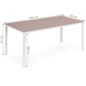 Stół ogrodowy 6-osobowy 156x78 cm polywood meble na taras beżowe białe MultiGarden MultiGarden