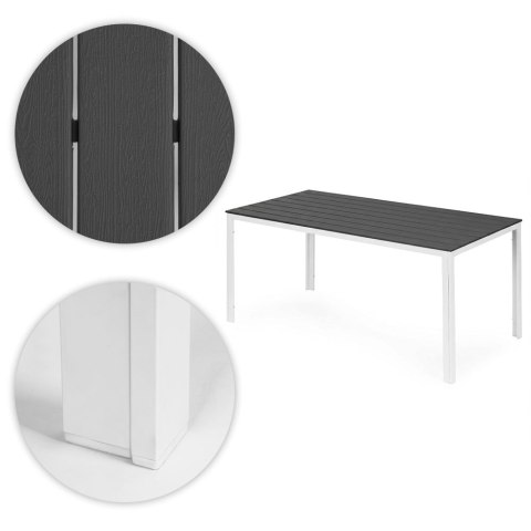 Stół ogrodowy 6-osobowy 156x78 cm polywood meble na taras szare białe MultiGarden MultiGarden