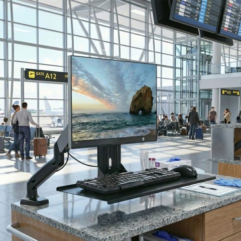 Uchwyt na klawiaturę Maclean, dodatek do uchwytów monitora, VESA 75x75, 100x100, MC-756