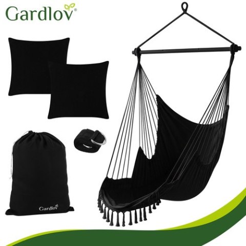 Huśtawka - fotel wiszący 210cm czarny Gardlov GARDLOV