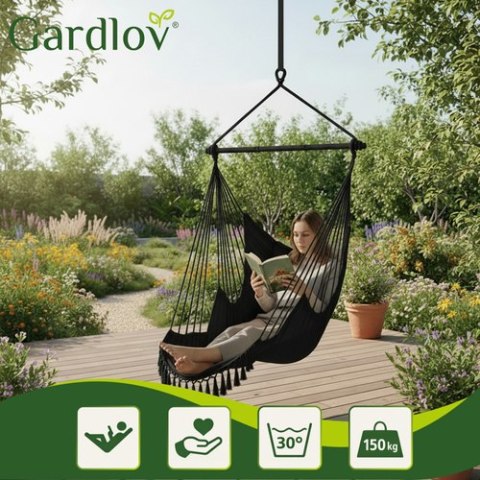 Huśtawka - fotel wiszący 210cm czarny Gardlov GARDLOV