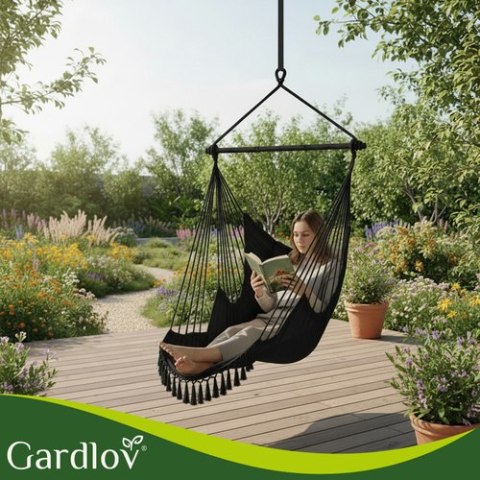 Huśtawka - fotel wiszący 210cm czarny Gardlov GARDLOV