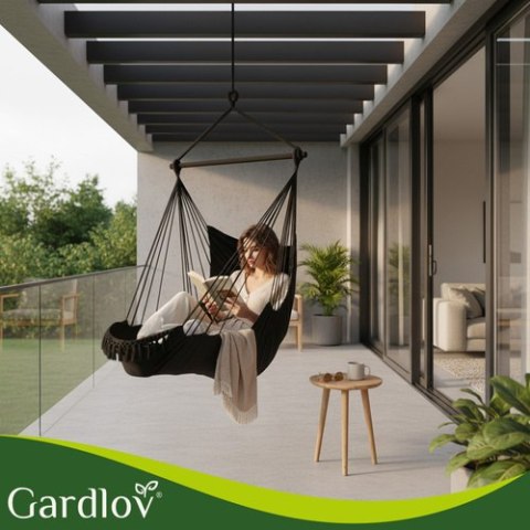 Huśtawka - fotel wiszący 210cm czarny Gardlov GARDLOV