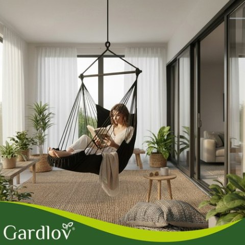 Huśtawka - fotel wiszący 210cm czarny Gardlov GARDLOV