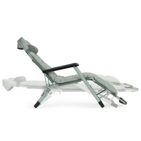 Leżak ogrodowy plażowy 2w1 z poduszką zagłówkiem regulacja podnóżka szary MultiGarden MultiGarden