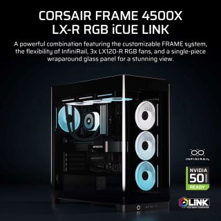 Obudowa Corsair FRAME 4500X LX-R RGB Tempered Glass Mid-Tower, Black Corsair