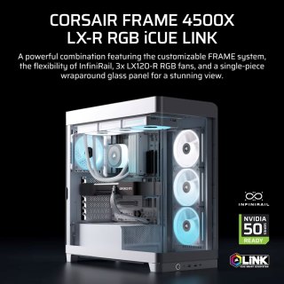 Obudowa Corsair FRAME 4500X LX-R RGB Tempered Glass Mid-Tower, White Corsair