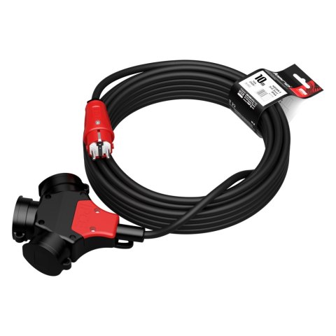 Przedł. KERG 3-GNIAZDOWY 3G2.5 10M CZARNY H05RRF guma EPR KERG