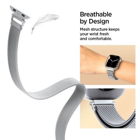 Spigen WBM4 - Pasek ze stali nierdzewnej do Apple Watch 40/41/42 mm (Silver) Spigen