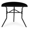 Stolik półokrągły szklany kawowy na balkon taras patio czarny MultiGarden MultiGarden