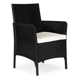 Fotel ogrodowy z poduszką krzesło na balkon taras ogród czarny MultiGarden MultiGarden