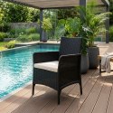 Fotel ogrodowy z poduszką krzesło na balkon taras ogród czarny MultiGarden MultiGarden