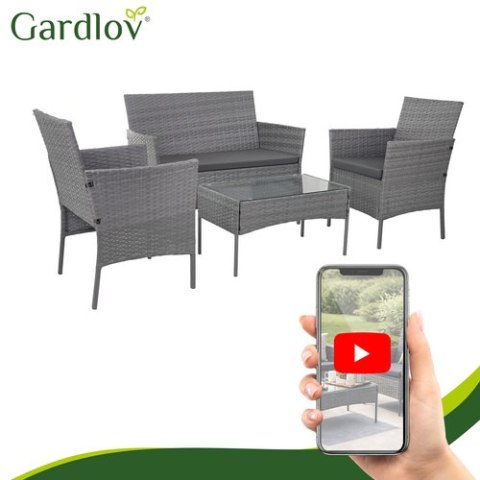 Meble ogrodowe rattanowe antracyt Gardlov 26907 GARDLOV
