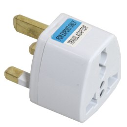 Redukcja wtyk UK/gniazdo uniwersalne AC biała