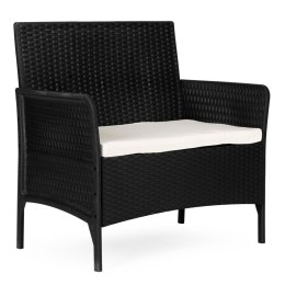 Sofa ogrodowa dwuosobowa z poduszką ławka na balkon taras ogród czarna MultiGarden MultiGarden