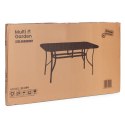 Stół ogrodowy 140x80 cm szkło hartowane otwór na parasol czarny MultiGarden MultiGarden