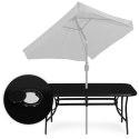 Stół ogrodowy 160x90 cm szkło hartowane otwór na parasol czarny MultiGarden MultiGarden