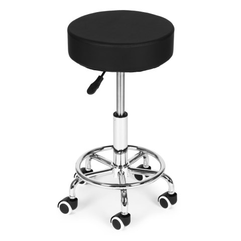 Stołek obrotowy taboret kosmetyczny medyczny fotel regulowany czarny ModernHome ModernHome