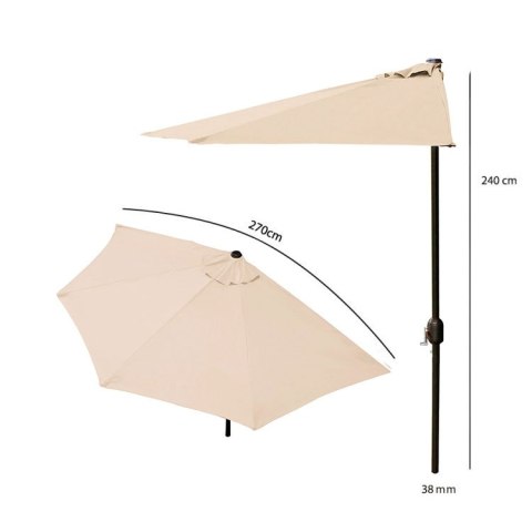 Parasol ogrodowy pół-parasol ścienny na taras 2,7 m beżowy MultiGarden MultiGarden