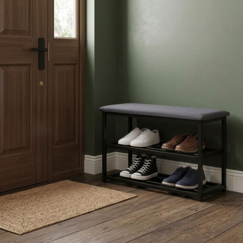 Szafka na buty z siedziskiem regał ławka tapicerowana 80 cm 2 półki ModernHome ModernHome