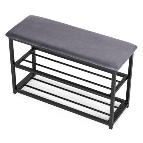 Szafka na buty z siedziskiem regał ławka tapicerowana 80 cm 2 półki ModernHome ModernHome