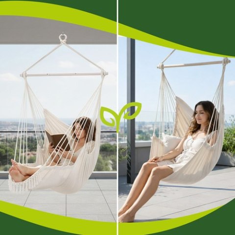 Huśtawka - fotel wiszący 210cm beżowy Gardlov GARDLOV