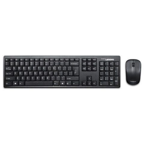 Zestaw klawiatura + mysz Lenovo 100 Wireless Combo Keyboard & Mouse GX30L66303 (USB 2.0; (EN); kolor czarny; optyczna; 1000 DPI) Lenovo