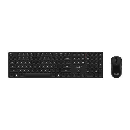 MSI FORGE K210 WIRELESS COMBO klawiatura Dołączona myszka Dom/Biuro USB QWERTY US English Czarny MSI