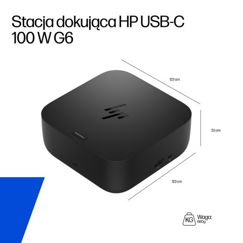 Stacja dokująca + zasilacz HP USB-C Dock G6 100W czarna 9X3V1UT#ABB Hewlett-Packard